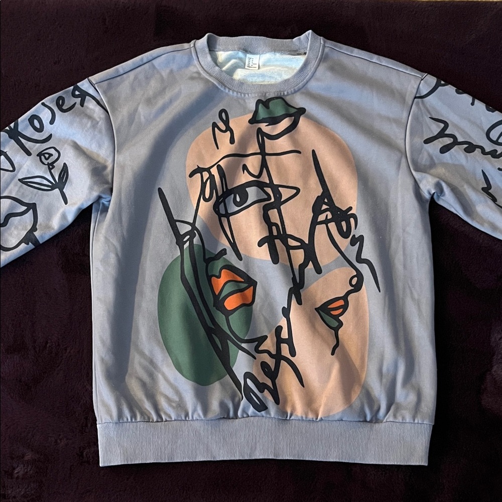 Abstract Art Graphic Sweater - Multicolor